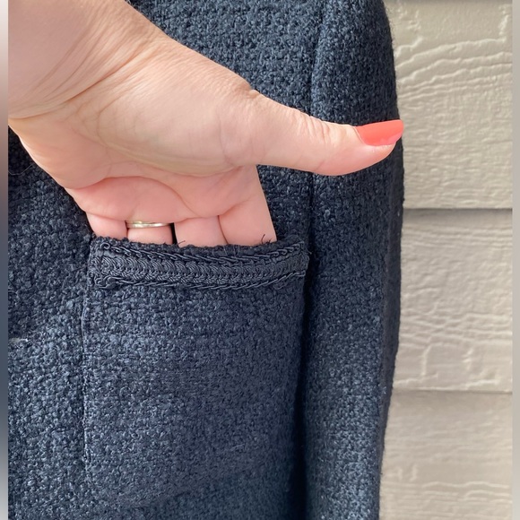 Black Tweed Wool Blend Cropped Women’s Blazer size S - Picture 10 of 16